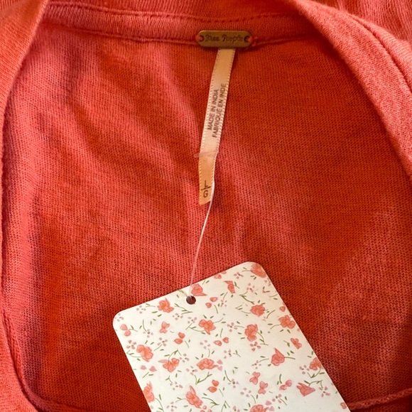 Free People Marcy Embroidered Top in
Red Orange - Picture 4 of 5